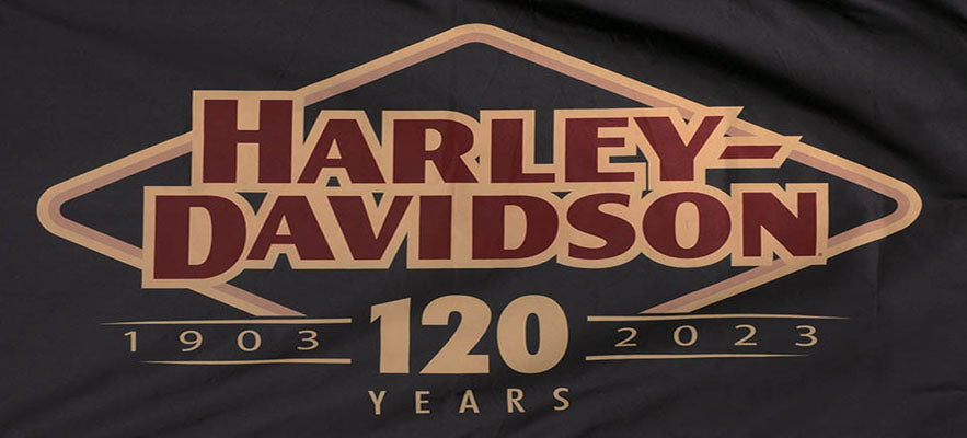 Harley-Davidson 120th Anniversary Men's Woven Colorblocked Button-Up Shirt, Black/White 96873-23VM X-Large