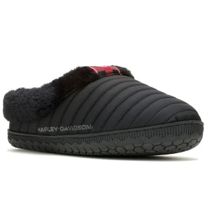 Harley-Davidson Men's Cosgrove Fur Lined Slide-On House Slippers, Black D93927