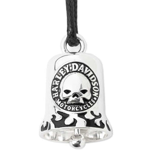 Harley Davidson motorcycle bell pendant on a white background