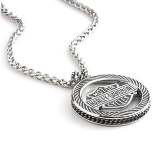 Harley-Davidson Men's Bar & Shield H-D Pendant 22 in. Necklace, Stainless Steel