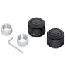 Harley-Davidson Willie G Skull Front Axle Nut Covers, Matte Black Finish 43000096