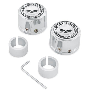 Harley-Davidson Set Of Willie G. Skull Front Axle Nut Covers, Chrome Finish 43163-08A
