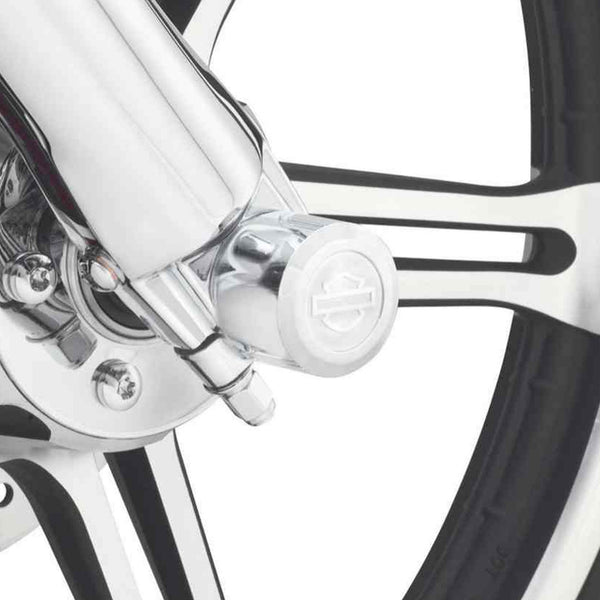 Harley-Davidson Aluminator Billet Front Axle Nut Covers, Chrome Finish 44114-07