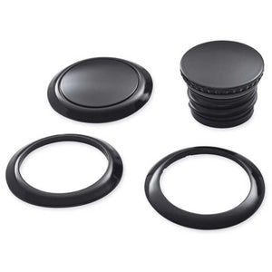 Harley-Davidson Flush-Mount Fuel Cap & Left Side Tank Cap Kit, Gloss Black Finish 61100132