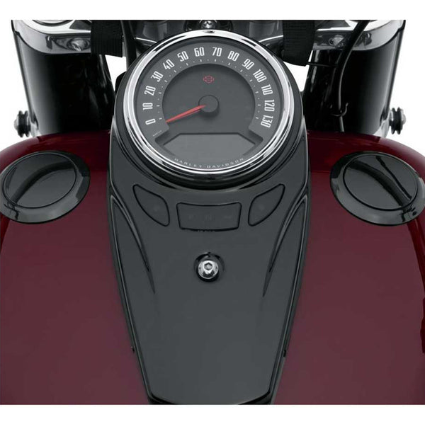 Harley-Davidson Flush-Mount Fuel Cap & Left Side Tank Cap Kit, Gloss Black Finish 61100132