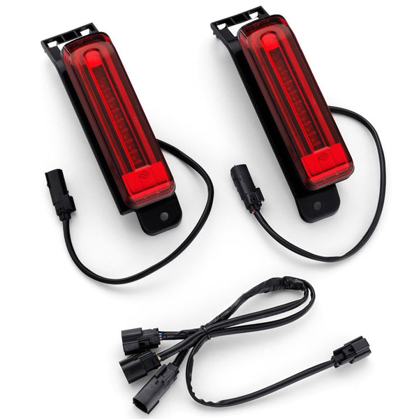 Harley-Davidson Keystone Auxiliary LED Run/Brake/Turn Lamp, Red Lens, For FLH Models, 67801080