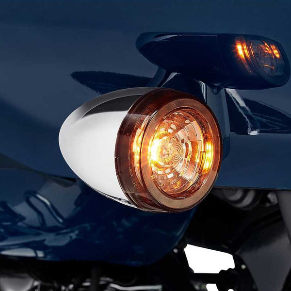 Harley-Davidson Front Signature LED Turn Signal Inserts, Smoke Lens 67801148