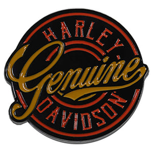 Harley-Davidson 1 inch. Round Genuine H-D Metal Pin, Gloss Black Finish 8014612
