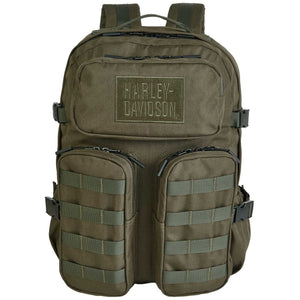Harley-Davidson Rebel Rugged High-Density Polyester Backpack, Grape Leaf Green 90230-GRN