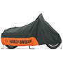 Harley-Davidson Indoor Motorcycle Microfiber Cover, Fits VRSC, Dyna & Softail,Black/Orange 93100019