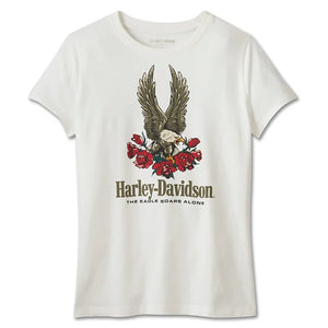 Harley-Davidson Women's Forever Crewneck Short Sleeve Shirt, White Tee 96074-25VW