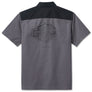 Harley-Davidson Men's Dimensional Bar & Shield Logo Colorblocked Button-Up Short Sleeve Shirt, Black/Pearl 96075-24VM