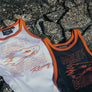 Harley-Davidson Women's Screamin' Eagle Ribbed Tank Contrast White/Orange, 96137-24VW
