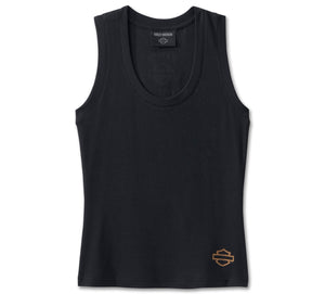 Harley-Davidson Women's Old English Sleeveless Shirt, Black Tank 96181-25VW