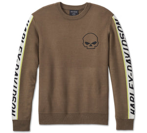 Harley-Davidson Men's Willie G. Skull Viper Long Sleeve Shirt Sweatshirt, Stone Gray 96195-24VM