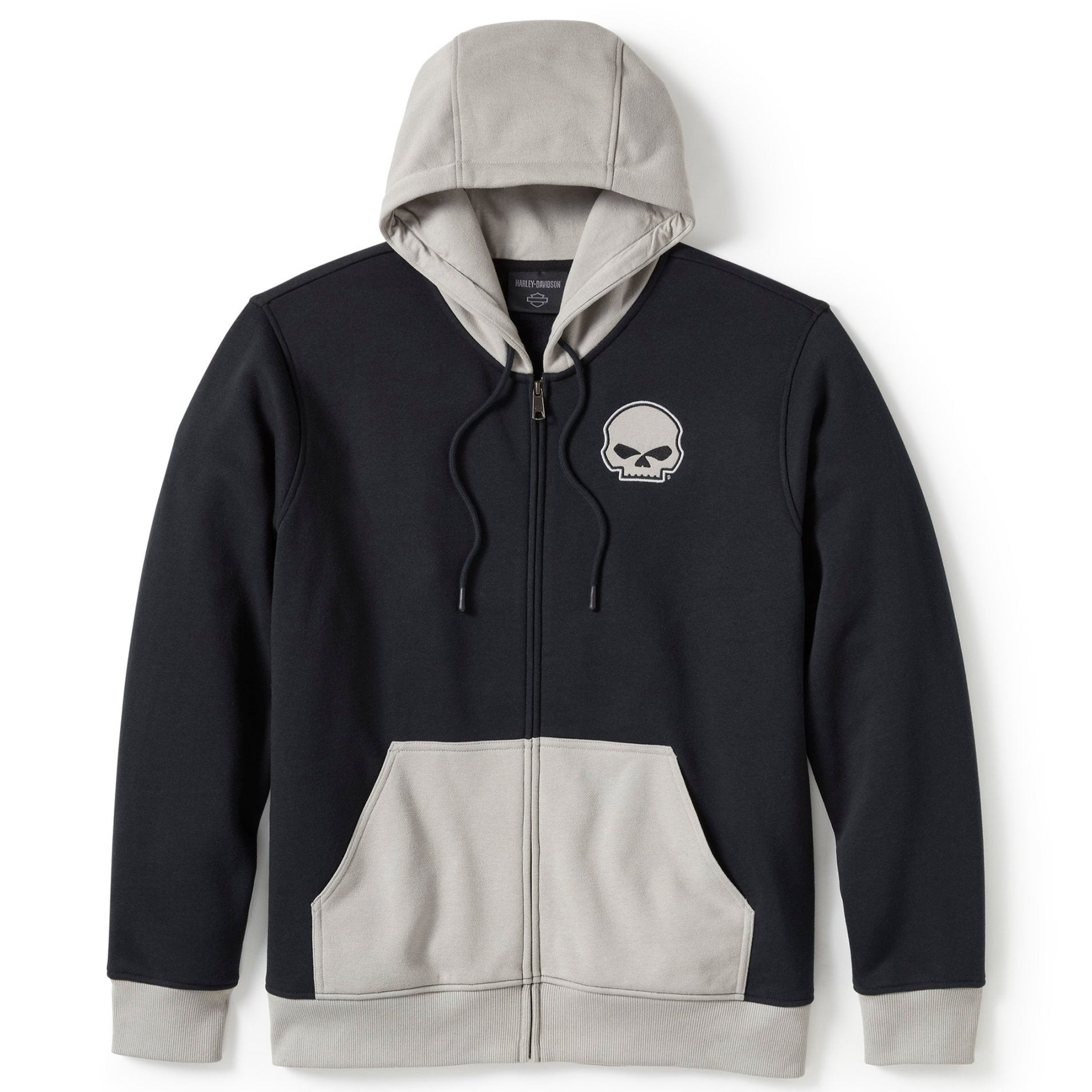 Harley-Davidson Men's Willie Skull Colorblocked Zip-Up Long