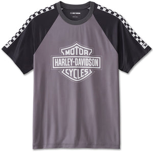 Harley-Davidson Men's Bar & Shield Raglan Short Sleeve Shirt, Colorblocked 96420-24VM