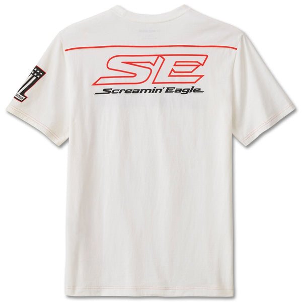 Harley-Davidson Men's Screamin' Eagle Logo Short Sleeve Shirt, White 96433-24VM