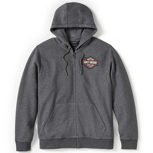 Harley-Davidson Men's Bar & Shield Balaclava Zip-Up Long Sleeve Hoodie, Gray 96466-25VM
