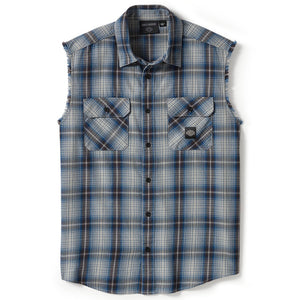 Harley-Davidson Men's V-Twin Button-Up Equipped Plaid Blowout Sleeves Shirt, Gray 96495-25VM