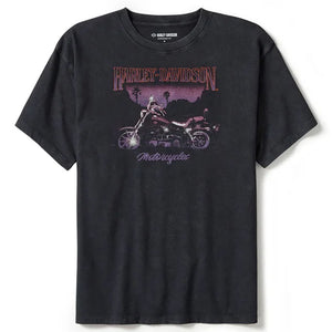 Harley-Davidson Women's Lowrider Sunset Oversized Short Sleeve Tee, Black 96530-25VW