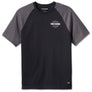 Harley-Davidson Men's Crest Bar & Shield Logo Colorblocked Short Sleeve Shirt, Black/Gray 96552-23VM