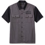 Harley-Davidson Men's Staple Colorblock Button-Up Shirt, Blackened Pearl 96622-23VM