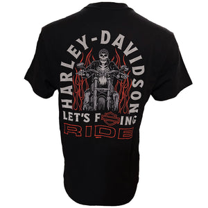 Harley-Davidson Men's Le's F*ing Ride Moto Rider Short Sleeve Shirt, Black 96659-25VM