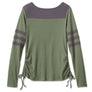 Harley-Davidson Women's Race Her Long Sleeve Knit Top Long Sleeve Shirt, Oil Green 96689-23VW