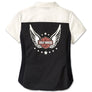 Harley-Davidson Women's Wounded Warrior Project Honor Zip Front Short Sleeve Shirt, White/Black 96763-23VW
