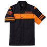 Harley-Davidson 120th Anniversary Men's Woven Colorblocked Button-Up Shirt, Black/Orange 96872-23VM