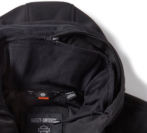 Harley-Davidson Men's Trenton Deflector 2.0 Hooded Fleece Zip Riding Jacket, Black 97138-25VM