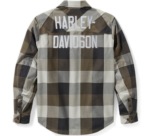 Harley-Davidson Men's Operative 2.0 Button-Up Long Sleeve Riding Jacket, Ghost Grey/ Black Olive 97170-25VM