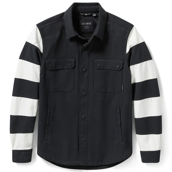 Harley Davidson Men's H-D Breakout Operative 2.0 Riding Shirt Jacket, Black & White 97177-25VM