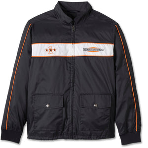 Harley-Davidson Women's Three Stars Zip-Up Long Sleeve Coaches Jacket, Black 97406-25VW