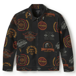 Harley-Davidson Men's '80s Tank Twill Long Sleeve Jacket, Black 97419-25VM