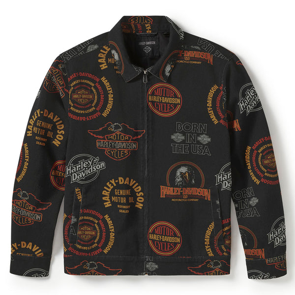 Harley-Davidson Men's '80s Tank Twill Long Sleeve Jacket, Black 97419-25VM