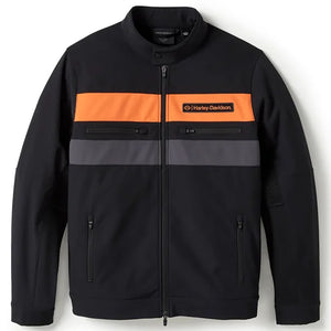 Harley-Davidson Men's H-D TECH Soft Shell Mesh Long Sleeve Jacket, Black 97420-25VM