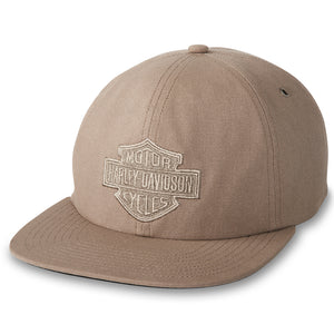 Harley-Davidson Men's Bar & Shield Strapback Adjustable Hat, Moon Rock Brown Cap 97613-24VM