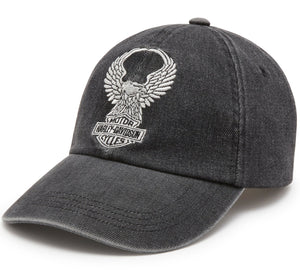 Harley-Davidson Women's Freedom Eagle Adjustable Ballcap, Gray Hat 97705-25VW