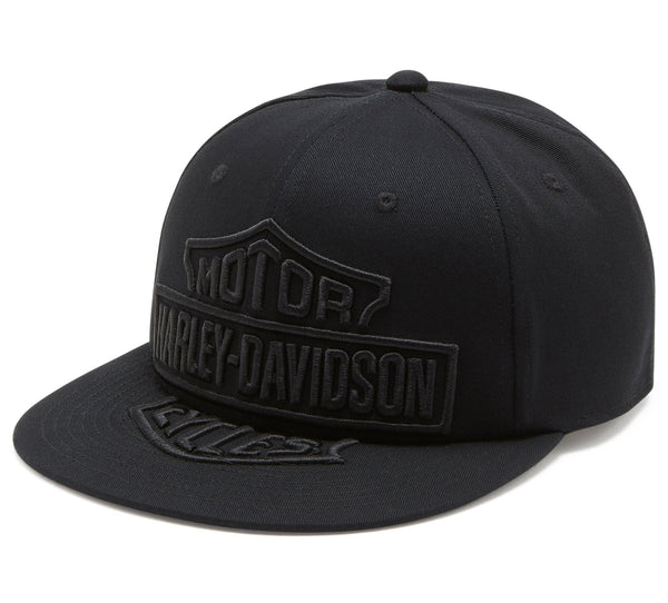 Harley-Davidson Men's Oversized B&S Logo Panhead Fitted Hat, Black Cap 97718-25VM