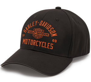 Harley-Davidson Men's Apex Softail Stretch-Fit Baseball Hat, Asphalt Black Cap 97720-25VM
