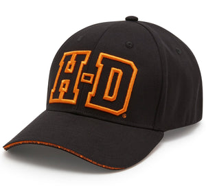 Harley-Davidson Men's H-D Softail Stretch Fit Fitted Hat, Black Cap 97723-25VM