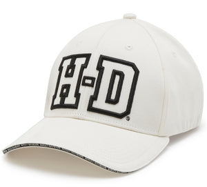 Harley-Davidson Men's H-D Softail Stretch Fit Fitted Hat, White Cap 97724-25VM