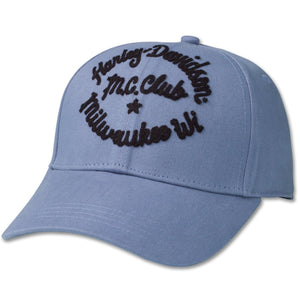 Harley-Davidson Women's Club Crew Baseball Cap, Adjustable Closure, Colony Blue Hat 97759-23VW