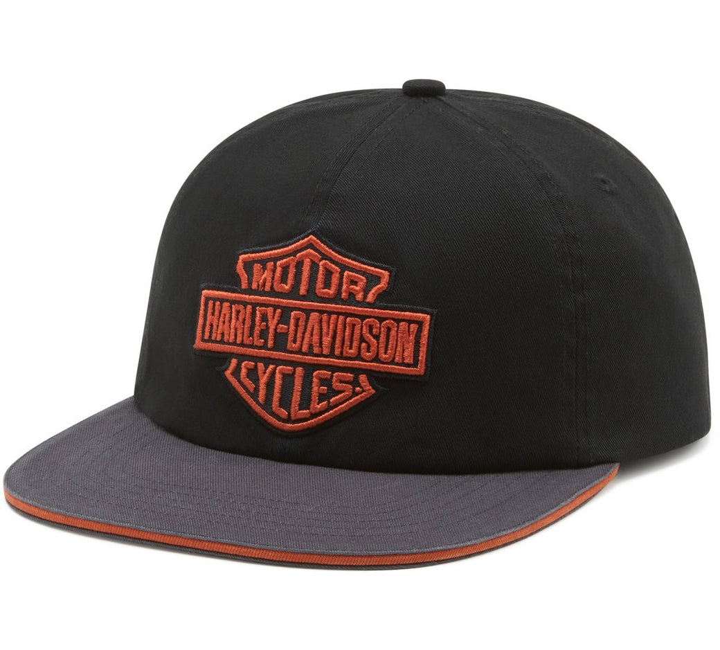 Harley-Davidson Men's Grunge Skull Polyester Colorblocked Skull Cap - Gray/Black, One Size