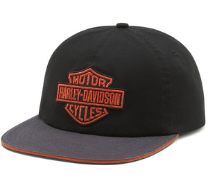 Black and gray cap with Harley-Davidson logo on a white background