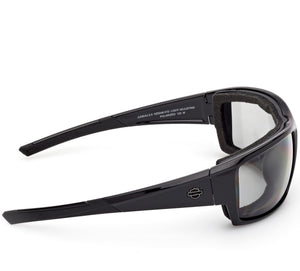 Harley-Davidson Men's Juneau 2.0 Clear Light-Adjusting Sunglasses, Shiny Black HZ0048 01D