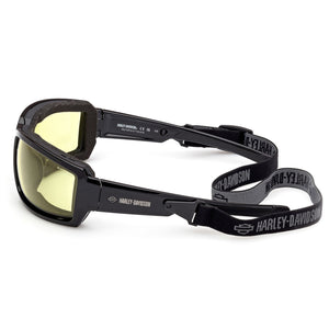 Harley-Davidson Men's Tour of Duty Yellow Light-Adjusting Riding Eyewear, Black Frame HZ0009-20J