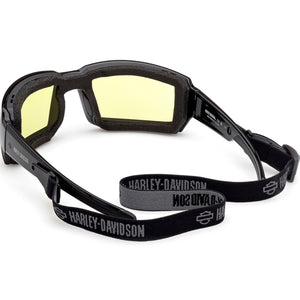 Harley-Davidson Men's Tour of Duty Yellow Light-Adjusting Riding Eyewear, Black Frame HZ0009-20J